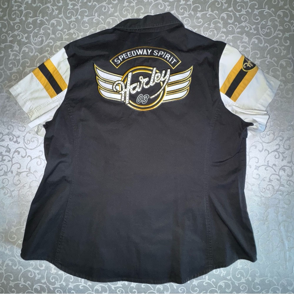 HARLEY-DAVIDSON Vintage Women's Zip Front Short Sleeve Speedway Spirit - Picture 7 of 15
